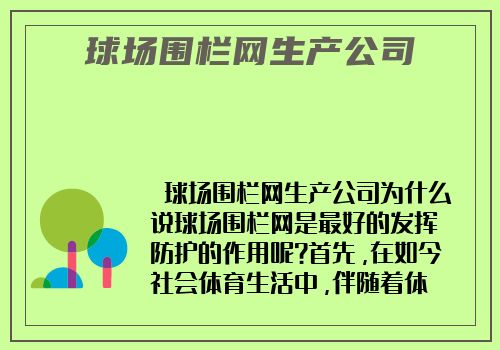 球场围栏网生产公司